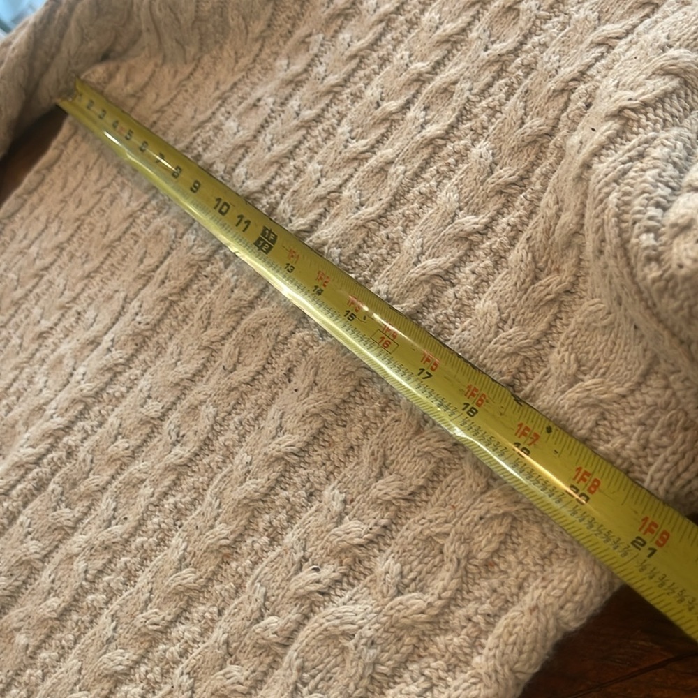 Goodfellow & Co Mens Large Cable knit Sweater Oatmeal Long Sleeve Crewneck - Picture 7 of 11